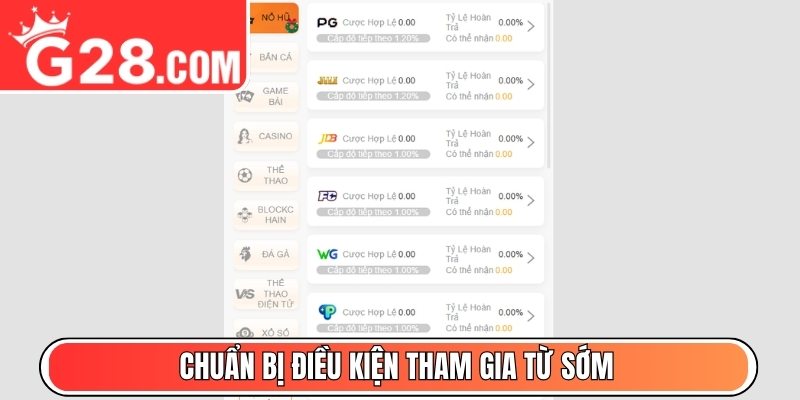 Chuẩn bị điều kiện tham gia từ sớm
