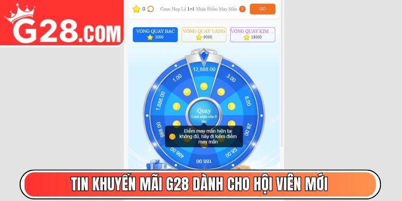 Tin khuyến mãi G28 dành cho hội viên mới