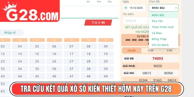 Tra cứu kết quả xổ số kiến thiết hôm nay trên G28